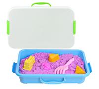 KYYGKY 2 contenitori per sabbia con coperchio, vassoio per sabbia in plastica, vassoio sensoriale per bambini con manico portatile, vassoio in plastica, rettangolare, 38 x 25 x 9 cm, per acqua, sabbia