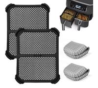 KYYGKY 2 Pezzi Accessori friggitrice ad Aria Calda paraspruzzi paraspruzzi Padella Quadrato Paraspruzzi friggitrice ad Aria Calda Riutilizzabile Accessori Air Fryer Compatibile con Ninja AF400EU