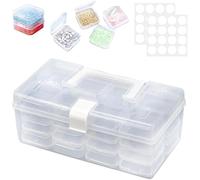 KYYGKY 32 Pezzi Contenitori per Perline con Scomparti Organizer Perline Scatola Organizer Trasparente per Perline Custodia Rettangolare Trasparente con Coperchio per Gioielli Strass Piccoli Oggetti