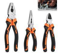 KYYGKY 3pz Set Pinze per Gioielli Pinza a Becchi Lunghi da 165mm Pinze a Taglio Diagonale da 160mm Pinze per Filo Metallico da 200mm Set Pinze Elettricista Set Pinza per Riparazioni Domestiche