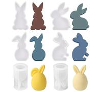 KYYGKY 6 Pezzi Stampo in Silicone per Coniglietti Pasquali, 3D Forma Coniglio Stampo Pasqua per DIY Candele e Gesso, Regalo per Pasqua