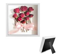 KYYGKY Cornice 3d Cornice Profonda 19.7x19.7cm Cornice Quadro Contenitore Cornici di Forma Quadrata Cornice Profonda per Oggetti Profondità 3 cm per Foto Fiori Secchi Souvenir e Artigianato (Bianco)