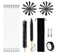 KYYGKY Kit Spazzacamino Spazzole per Camino Spazzola Camino 150mm Spazzola per Camino a Legna Kit Pulizia Camino per la Pulizia del Camino da 410 mm Spazzola Acciaio per Camini Tubi Asciugatrice