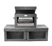 KYYGKY Scatole Portaoggetti Scatole Armadio con Finestra Trasparente Scatola di Stoccaggio Pieghevole Contenitori per Armadio Salvaspazio Scatole per Vestiti per Riporre Vestiti Scarpe（38*25*25cm）