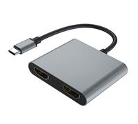 KYYKA USB C to Dual HDMI Adapter 4K @30hz, Type C to HDMI Converter, Premium Aluminum Alloy USB-C Splitter for MacBook Pro/Air, iPad Pro/Air, Galaxy S20/10 and More