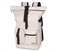 KYYLZ 28L Zaino Rolltop Uomo Donna con Scomparto per Laptop, Zaino da Viaggio Espandibile, Rains Impermeabile, per Casual Lavoro Università Escursionismo e attività all’Aperto, Large (Beige)