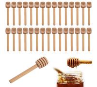 KYYLZ 30 Pezzi Spargimiele Legno Piccoli, Cucchiaini A:30 Pezzi 8cm Spargimiele