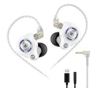 KZ Gale Auricolari cablati, con isolamento acustico, design con gancio per l'orecchio, non cadono mai, driver super lineare IEM per musicisti, cantanti, sul palco, studio (Nomic, bianco)