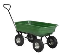 KZ GARDEN - Carrello da giardino 75L capacità 200kg ribaltabile Carrello di trasporto Rimorchio funzione ribaltamento