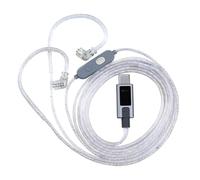 KZ M2 - Cavo di ricambio placcato argento con doppio microfono, tipo C, senza ossigeno, in rame placcato argento, cavo di prolunga per cuffie ZAS ZAX ZAR ZS10 Pro, 2 pin, 0,75 mm (tipo C)