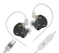 KZ ZST PRO X - Auricolari da gioco, con bassi ibridi, trasparenti, con cavo, 1B 1DD HiFi IEM per gaming, monitor KZ, cuffie in-ear per tablet, per tutto il giorno, per computer (nero, microfono USB)