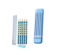 KZGMMHY8 Scatole portamatite creative e minimaliste per bambini della scuola elementare, con ogni matita posizionata in uno slot separato, portatile e ordinato (colore: blu, dimensioni: 22,5 x 5,5 cm)