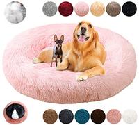 KZhanmy Cuccia per Cani,Letto Cani Cuscino Sfoderabile Pelosa Antistress,Cuccia Cane Interno Rotondo,Cuscino per Cani Grandi Morbida Peluche,Lavabile Antiscivolo,12 Colori