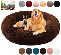 KZhanmy Cuccia per Cani, Letto Cuscino Sfoderabile Pelosa Antistress, Rotondo Interno, Morbida Peluche per Grandi, Lavabile Antiscivolo, 12 Colori