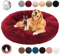 KZhanmy Cuccia per Cani, Letto Cuscino Sfoderabile Pelosa Antistress, Rotondo Interno, Morbida Peluche per Grandi, Lavabile Antiscivolo, 12 Colori