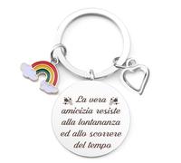 Kzikbxh Portachiavi Amicizia, Regalo Amica, Regalo Migliore Amica, Regalo Per Amica, Portachiavi Amica, Regalo Amica Speciale, Regalo Per Migliore Amica-La Vera Amicizia Resiste Alla Lontananza