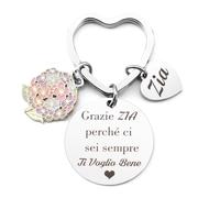 Kzikbxh Portachiavi Zia, Regali Regalo Per Zia, Regalo Zia Compleanno, Regalo Zia, Regali Zia Natale, Regalo Per Zia Da Nipote, Regali Da Fare Alla Zia-Grazie ZIA Perché Ci Sei Sempre Ti Voglio Bene