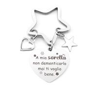 Kzikbxh Regali Sorella, Regali Da Fare Alla Sorella, Portachiavi Sorella, Regalo Per Sorella Maggiore, Regalo Sorella Compleanno, Idee Regalo Sorella Natale-A Mia Sorella Non Dementicarlo Mai