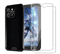 KZIOACSH Cover per Blackview bv5300 Plus/BV5300/BV5300 Pro + [2 Pack] Vetro Temperato Pellicola Protezione，Ultra Sottile，Antiurto，Anti Graffio Morbida TPU Forte Protezione Silicone Custodia，Nero