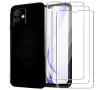 KZIOACSH Cover per CUBOT Note 50 + [3 Pack] Vetro Temperato Pellicola Protezione，Ultra Sottile，Antiurto，Anti Graffio Morbida TPU Forte Protezione Silicone Custodia，Nero