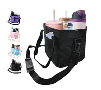 KZJXMH Borsa Da Trasporto Per Bevande,Borsa Da Bevande Da 4 Scomparti Di Dimensioni Familiari, Multiple Tumbler Carrier Caddy Per Escursioni, Passeggiate, Sport, Escursioni In Famiglia(Black)