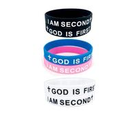 KZL Braccialetti ispiratori con scritta in lingua inglese "God" is First Im Second, braccialetti in gomma per donne e uomini incisi con versi biblici incrociati braccialetto in silicone gioielli