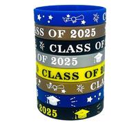 KZL Classe del 2025 Braccialetti in silicone 2025 Braccialetti di laurea Congratulazioni Grad Celebrating Braccialetti in gomma per donne uomini Laurea Party Souvenir Regali, 4.8cm, Silicone, Agata