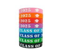 KZL Classe del 2025 Braccialetti in silicone 2025 Braccialetti di laurea Congratulazioni Grad Celebrating Braccialetti in gomma per donne uomini Laurea Party Souvenir Regali, 4.8cm, Silicone, Agata