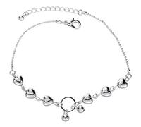 Kznifmk 1 Pezzo Bracciale alla Caviglia di Perla a Forma di Cuore Elegante Cavigliera a Catena alla Moda per i piedi nudi dei piedi per le Donne