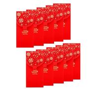 Kznifmk 10 Pezzi Buste Rosse Di Uno Cinese Buste D'Argento Fortunato Pacchetto Rosso Festival Per il Matrimonio Di Uno (7X3.4 Pollici)