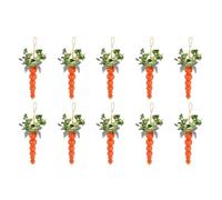 Kznifmk 10 Pezzi di Carota Pasquale in Legno da Appendere Ornamento Ghirlanda Fai da Te Pendenti Perline Pasqua Festa Decorazione della Tavola di Casa Forniture Durevoli