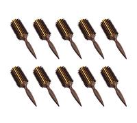 Kznifmk 10 x pettine per capelli in twill diritto per rotolamento in setole di cinghiale naturale barile rotondo soffiando arricciatura fai da te strumento per lo styling