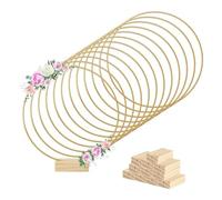 Kznifmk 12 Pezzi 8 Pollici Strisce di Padrona Floreale in Metallo 12 Supporti in Legno per la Decorazione della Tavolo Fai da te Appeso