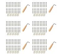 Kznifmk 120 Pezzi Serie Chiodi di Perno di Regolazione e 120 Pezzi Serie di Rivetti, con Chiave di Regolamento a Forma di L per Strumento a Corde Musicali Arpa Piccola Arpa Lira