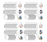 Kznifmk 120 Pezzi Sublimazione Orecchini Vergini Rotondo Pannello MDF Orecchini Trasferimento Incompiuto per la Fai Da Te