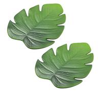 Kznifmk 12PC Tropicale Artificiale Foglie di Palma EVA Coasters Cup Bowl Stuoia del Rilievo di Caffè Tazza da Tè Mats Sottobicchieri Bevanda Hawaii Tema Decorazione del Partito-Verde