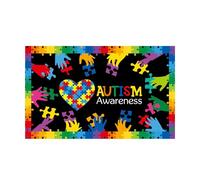 Kznifmk 180 X 115 cm Tessuto di Sfondo Fotografia Giornata Mondiale di Autismo Banner Sfondo Decorazione Scena Festa Configurazione Tessuto Sfondo