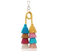 Kznifmk 1Pc Keychain di Fascino Degli Accessori Delle Donne del Pendente Della Borsa Fatta a Mano Della Boemia Multicolore con Il Regalo Delle Nappe per Colore Giallo di Estate