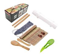 Kznifmk 1Set Sushi Maker Set Carne di Rolling Bamboo Mat Plastica Accessori per Utensili da Cucina Fai-Da-Te