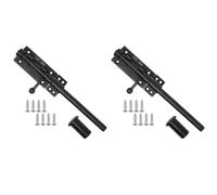 Kznifmk 2 chiavistello per porta a bullone scorrevole robusto con uno, hardware di fermo da pavimento con chiavistello orizzontale e serratura (nero, 10 pollici)