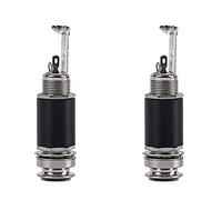 Kznifmk 2 pezzi 1/4 Pollice 6,35 mm Acustica Chitarra Basso Uscita Jack Cinghia Pulsante Endpin Plug Presa Stereo Cilindro