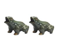 Kznifmk 2 Pezzi Rana Tappi per Bolt WC Decorativi in Ceramica Decorativi Coperchi per Bullone WC Tappi Decorativi Coperchi per Bolt WC