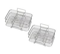 Kznifmk 2 Pezzi Supporto Friggitrice Ad Aria per Friggitrice Ad Aria Multistrato Doppio Carrello Accessori Friggitrice Ad Aria Parti Griglia di Cottura in Acciaio Inox