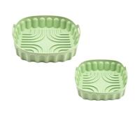 Kznifmk 2 Pezzi Teglia In Silicone per Friggitrice Ad Aria Riutilizzabile Quadrata per Friggitrice Ad Aria Stampo In Silicone Cuscinetti per Microonde Tappetino da Forno Vassoio,e