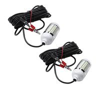Kznifmk 2 x 12 V 15 W pesca alla luce, 108 pezzi 2835 LED pesca subacquea luce esca pesce ricercatore lampada attrarre gamberetti calamari Krill (luce bianca + bianca)