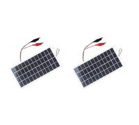 Kznifmk 2 x 5 W, 12 V, pannello solare in polisilicio, pannello di ricarica impermeabile portatile esterno con clip, può caricare una batteria 9-12 V