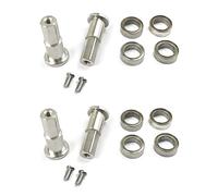 Kznifmk 2 x Adattatore Esagonale per Mozzo Ruota Combinatore in Metallo 5 mm con Accessori di Aggiornamento del Cuscinetto per Ricambi Auto Telescomando Camion D12 1/10