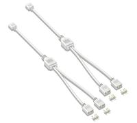 Kznifmk 2 x Cavo Estensione 5V 3 Pin per Scheda Madre Del Computer 1 Punto 2 Hub Cavo Connection Extension ARGB Splitter, Bianco