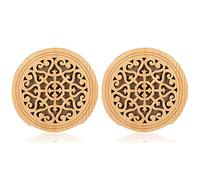 Kznifmk 2 x Chitarra in Legno Foro del Suono Foro Coperchio Blocco di Feedback Pad Legno di per Chitarre Folk Acustiche EQ, Stile 1