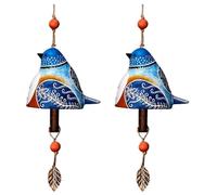 Kznifmk 2 x decorazione da giardino campana di canto d', campanellino a sospeso, ciondolo campana tubo in metallo ciondolo campana porta A
